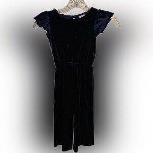 ✨3/$15✨ 3T Navy Blue Velvet Glitter Jumpsuit